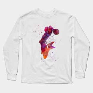 Basketball player in watercolor Long Sleeve T-Shirt